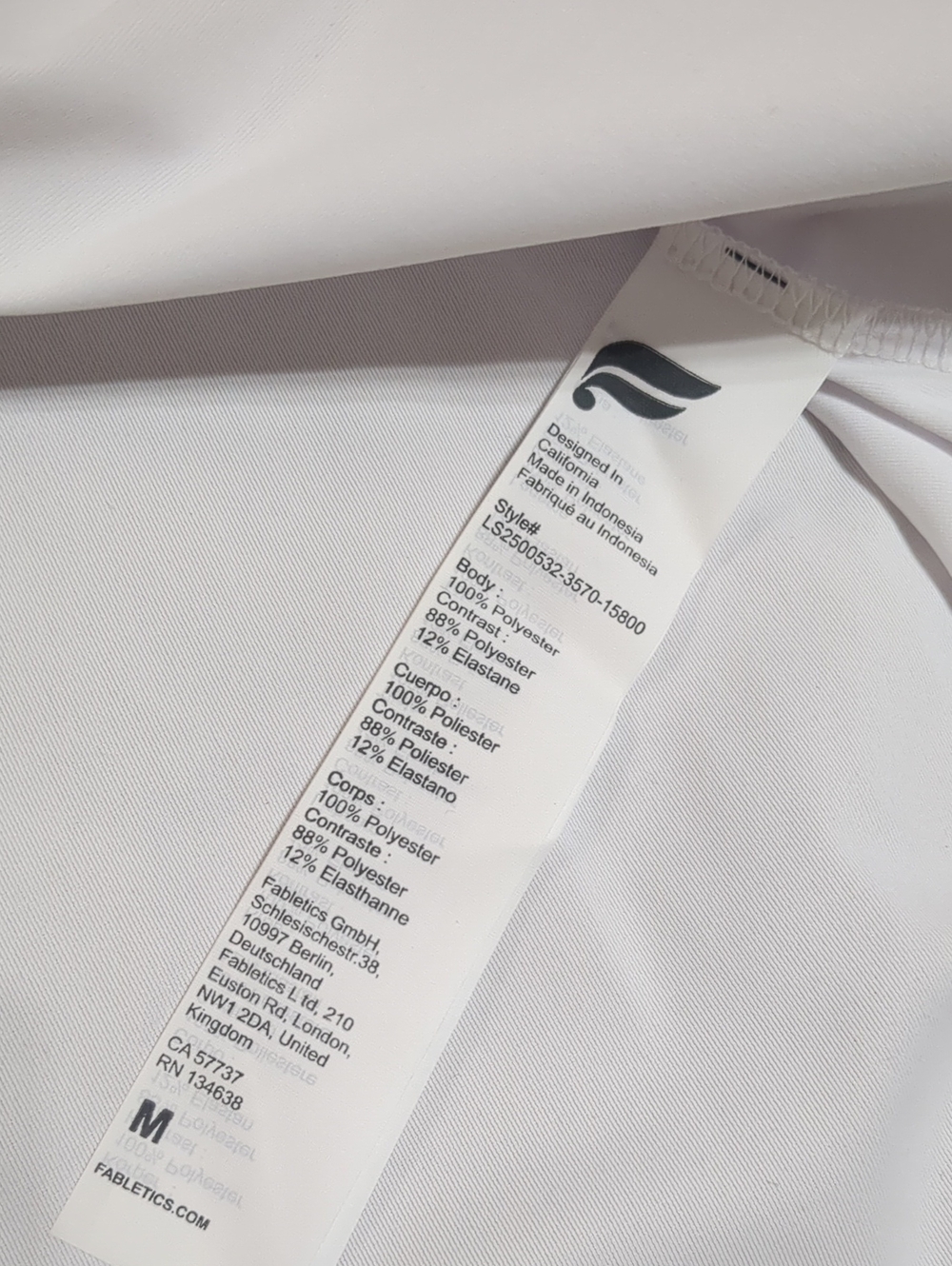 Fabletics Men's The Don Long Sleeve Button Up Classic Fit white shirt Size M NWT - Picture 9 of 9
